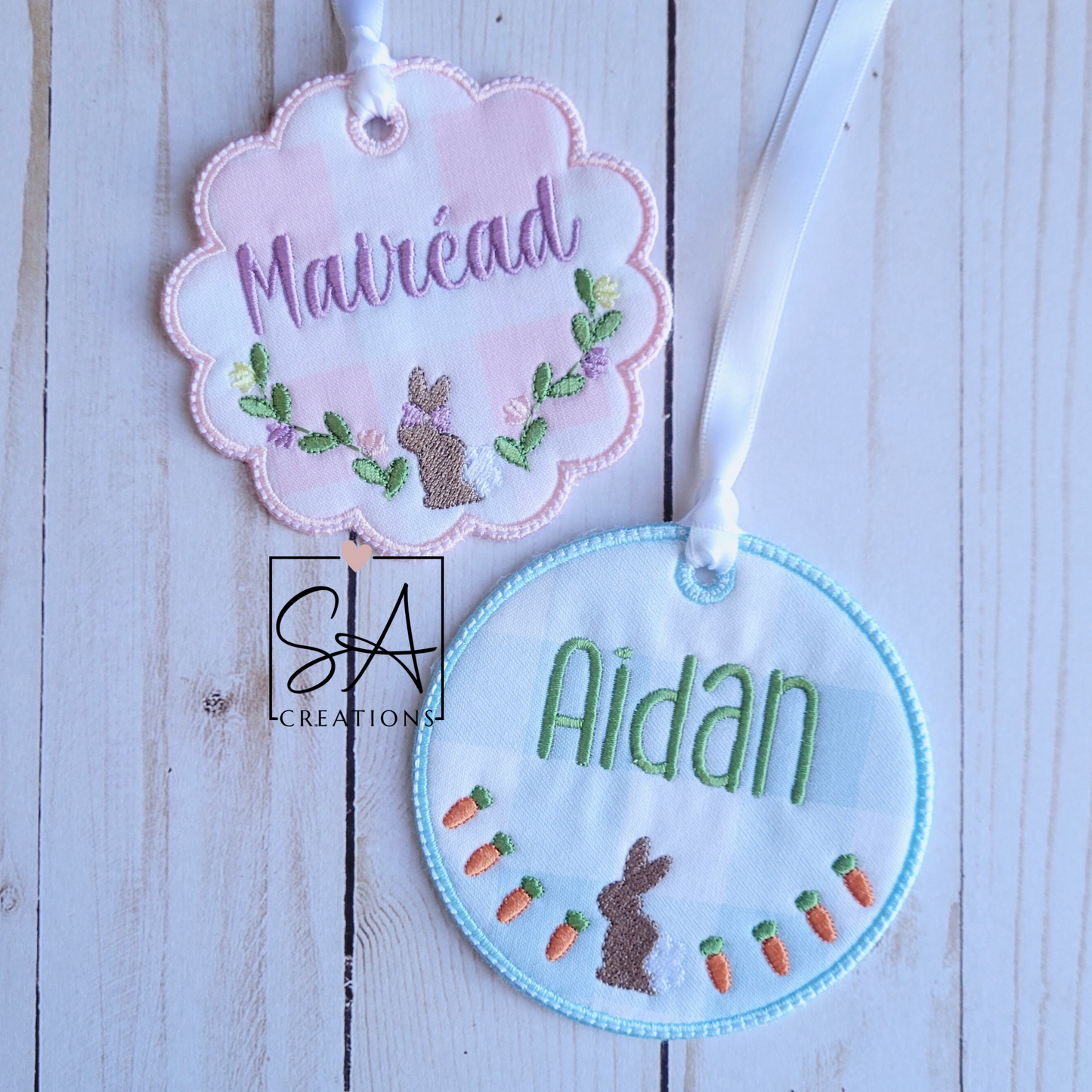 Personalized Pink Easter Basket Tag