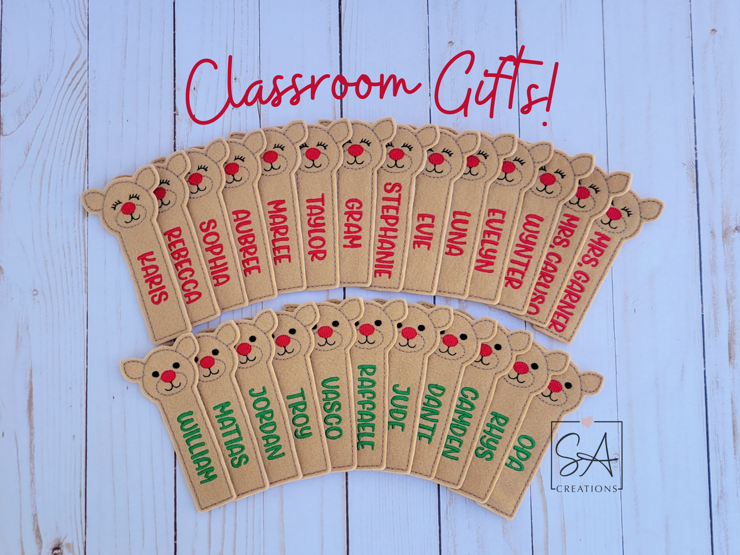 Personalized Reindeer Candy Cane Holders