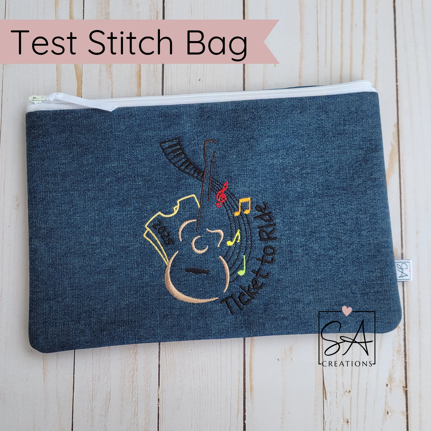 TEST STITCH "Ticket to Ride" Bag