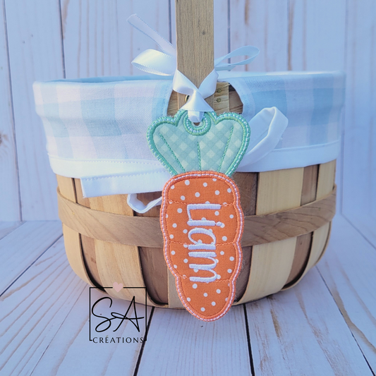 Personalized Carrot Easter Basket Tag
