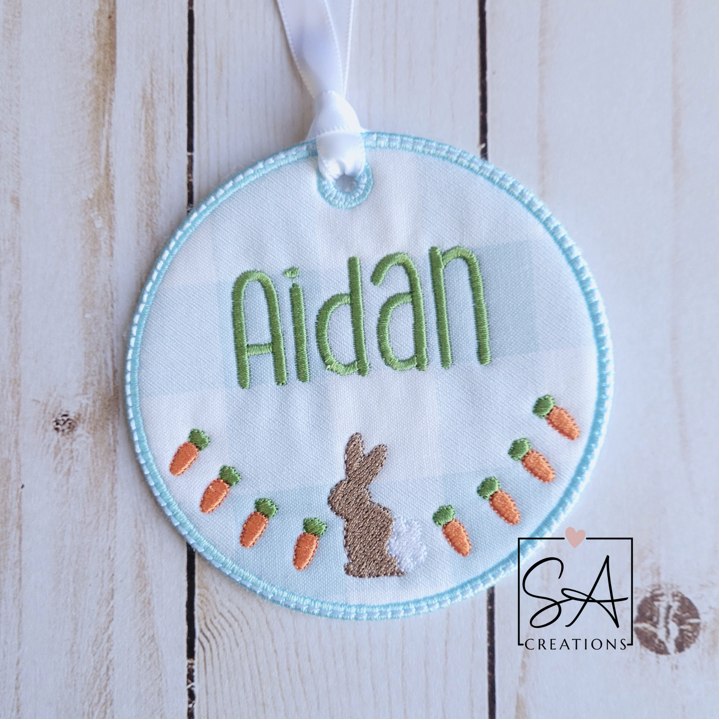 Personalized Blue Easter Basket Tag