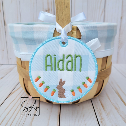 Personalized Blue Easter Basket Tag