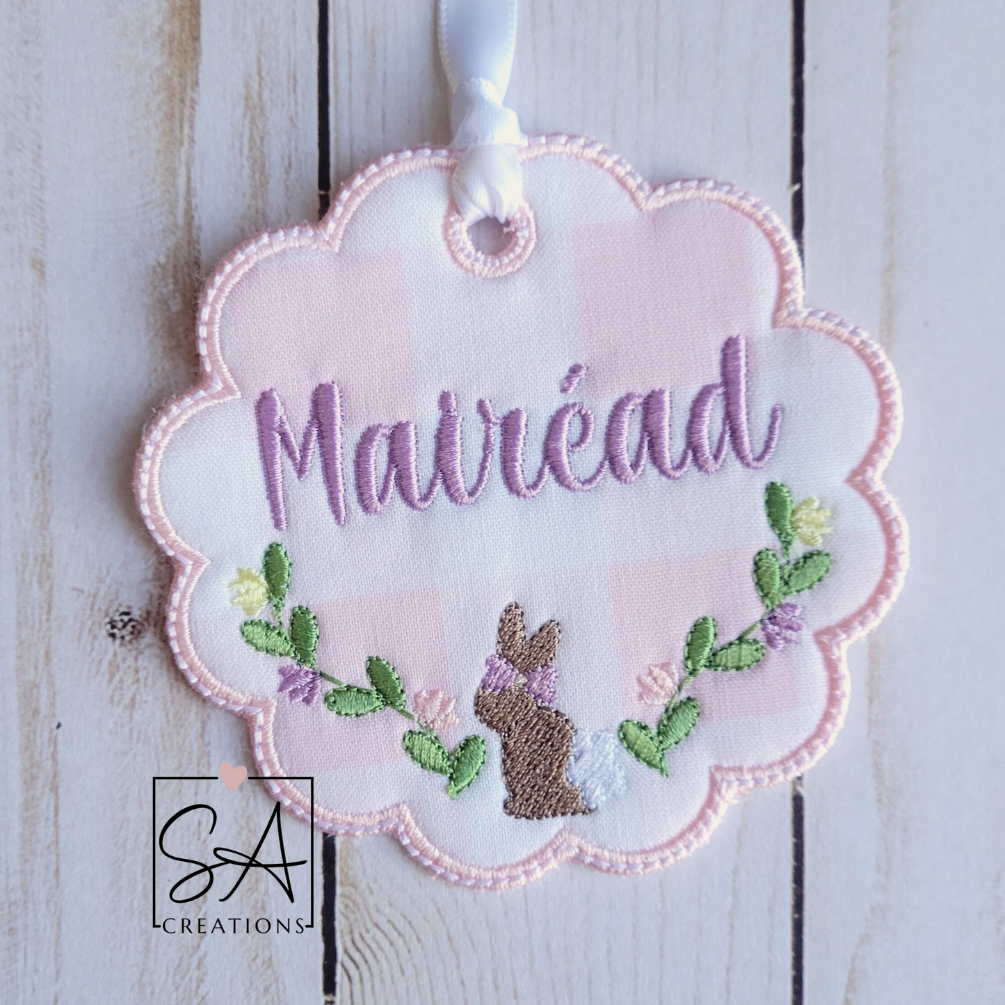 Personalized Pink Easter Basket Tag