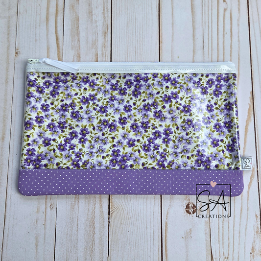Mini Purple Floral See Through Bag